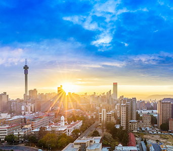 Johannesburg with the sunlight